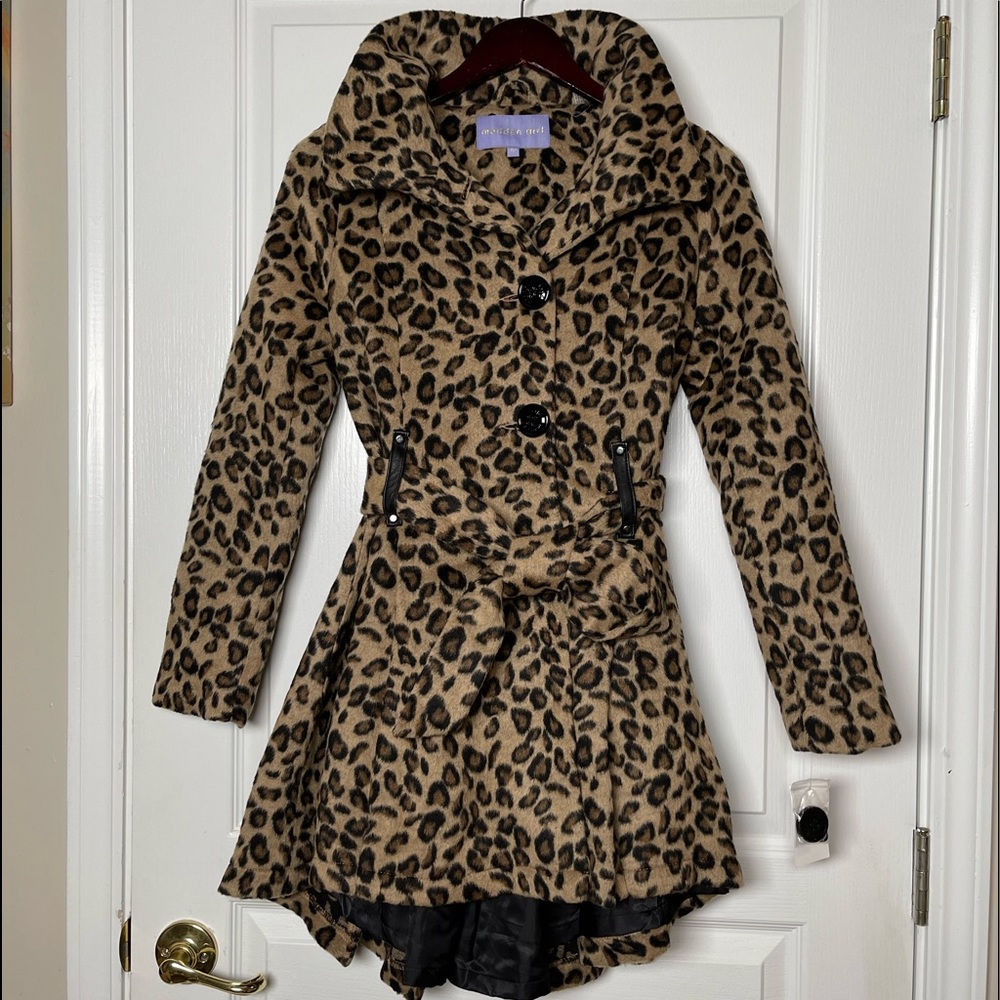 Steve Madden Women's Belted Faux Wool high/Low Hem Coat